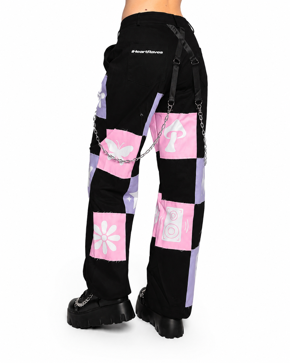 iHeartRaves Patchwork Cargo Pants - Image 35898699972791