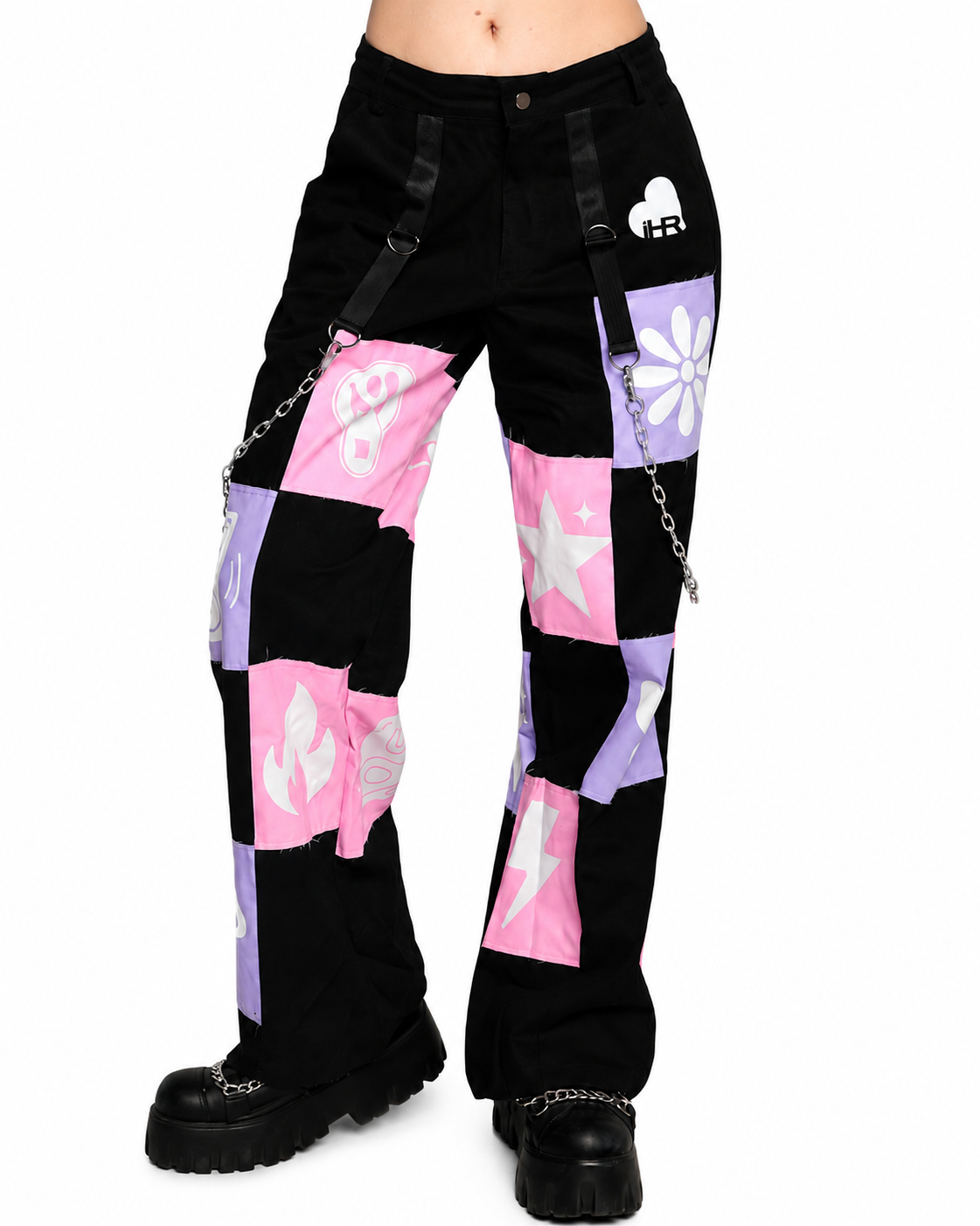 iHeartRaves Patchwork Cargo Pants - Image 35898699907255