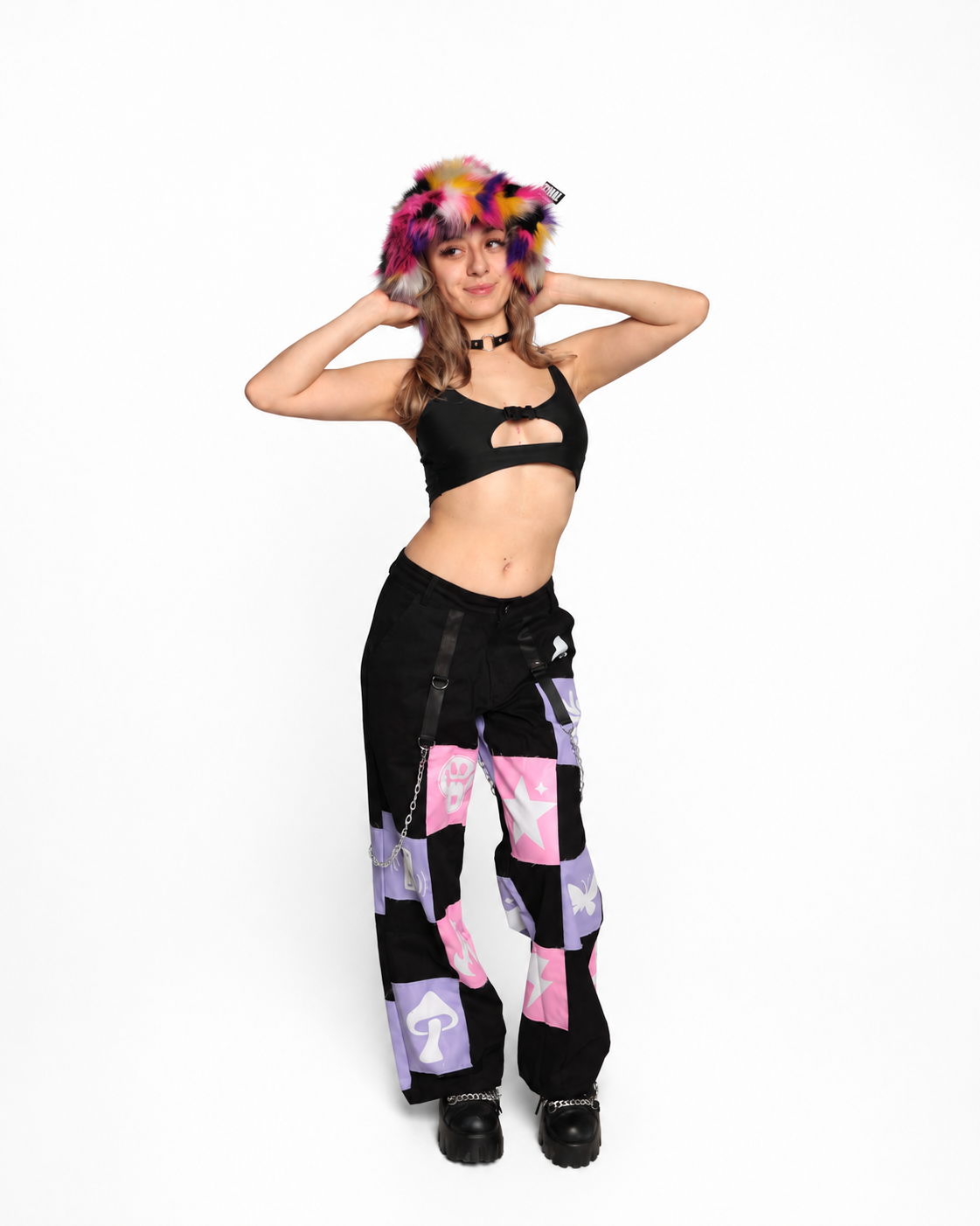 iHeartRaves Patchwork Cargo Pants - Image 2