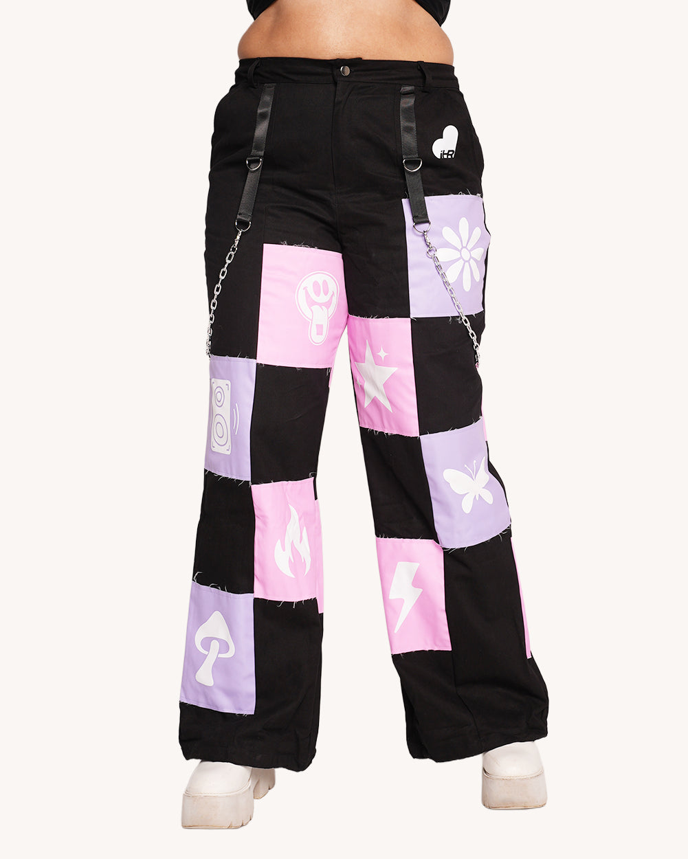 iHeartRaves Patchwork Cargo Pants - Image 36236431884471