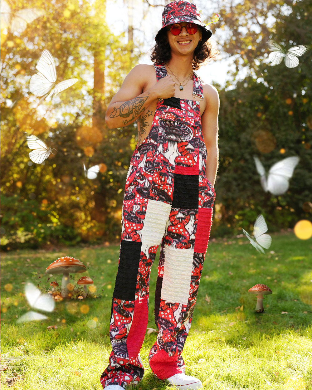 Secret of Life Mushroom Unisex Overalls-Men