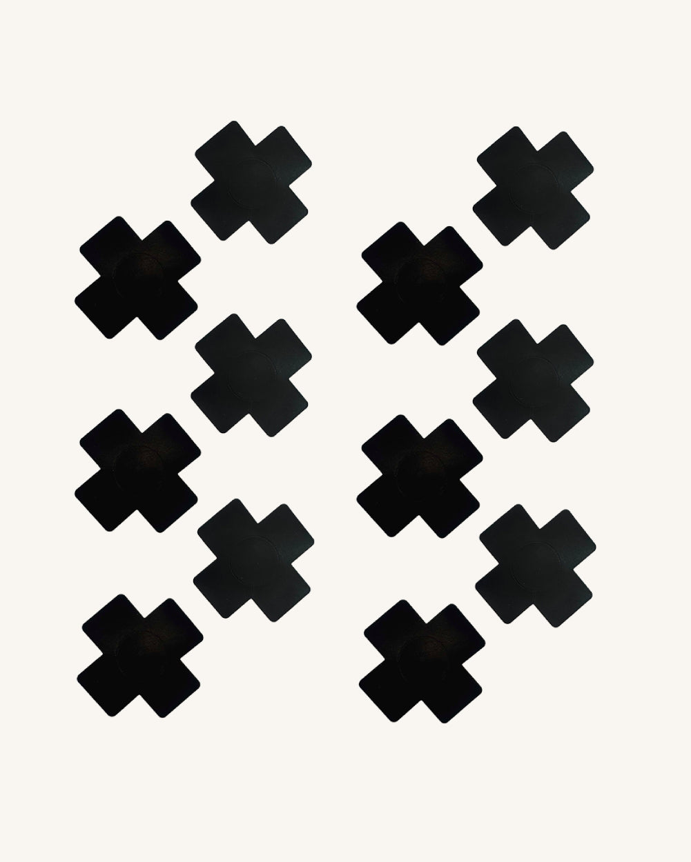 Euphoria 6-Pair Disposable Black Cross Pasties - Image 34649750700215