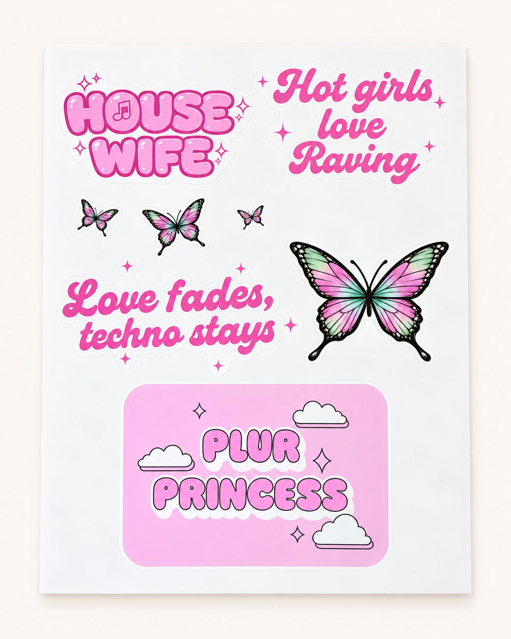 PLUR 4 Life Sticker Pack - Image 38013682843831