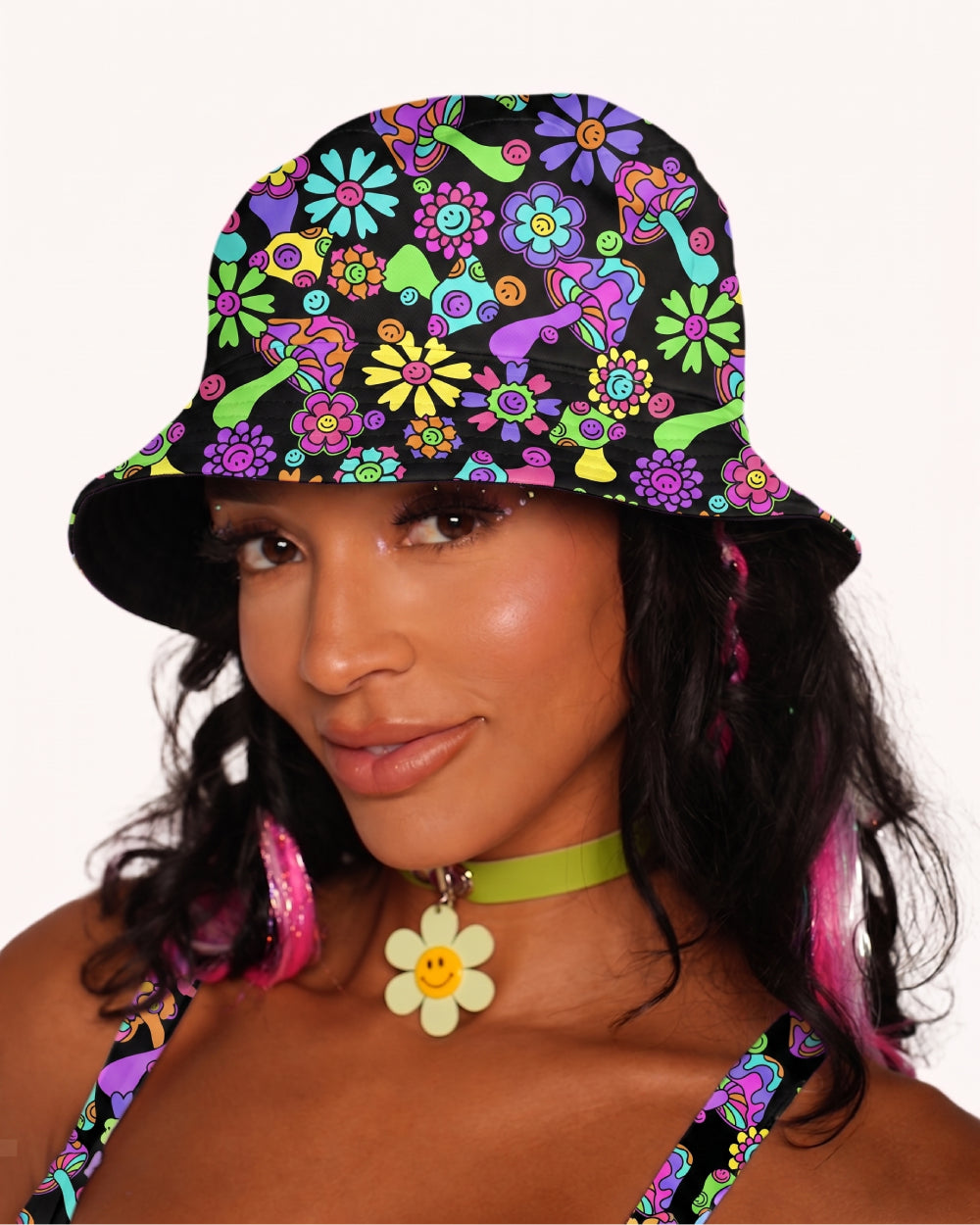 Shroom Bloom Reversible Stash Bucket Hat - Image 35413311094967