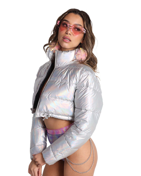 Circuit Board Cropped Puffer Jacket – iHeartRaves