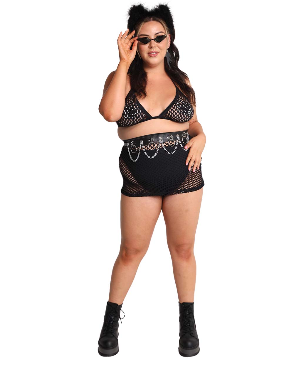 Fishnet Mini Skirt-Black-Curve1-Full--Jasmiin---1X