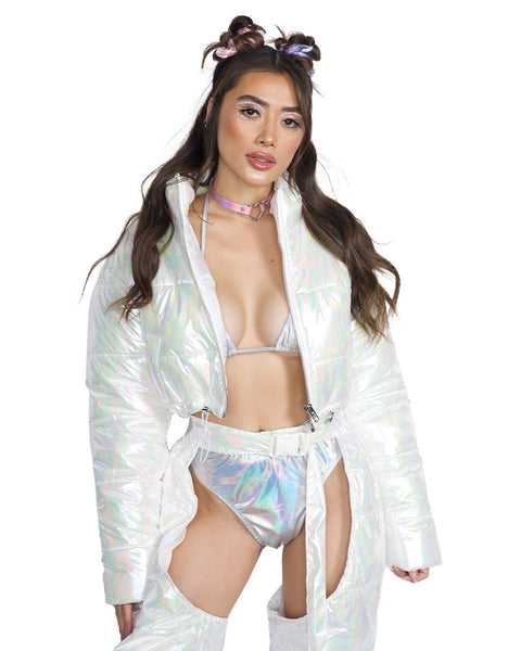 Circuit Board Cropped Puffer Jacket – iHeartRaves