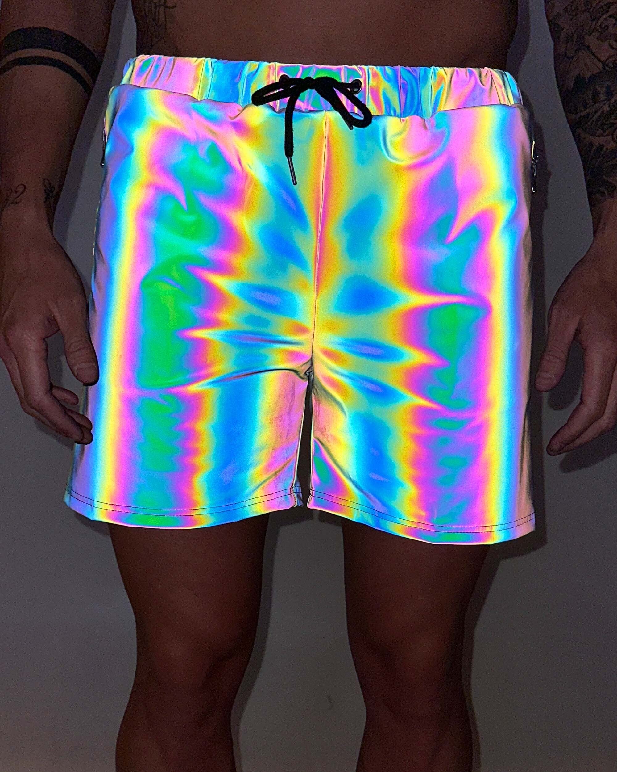 Rainbow Frequency Men's Reflective Shorts-Men