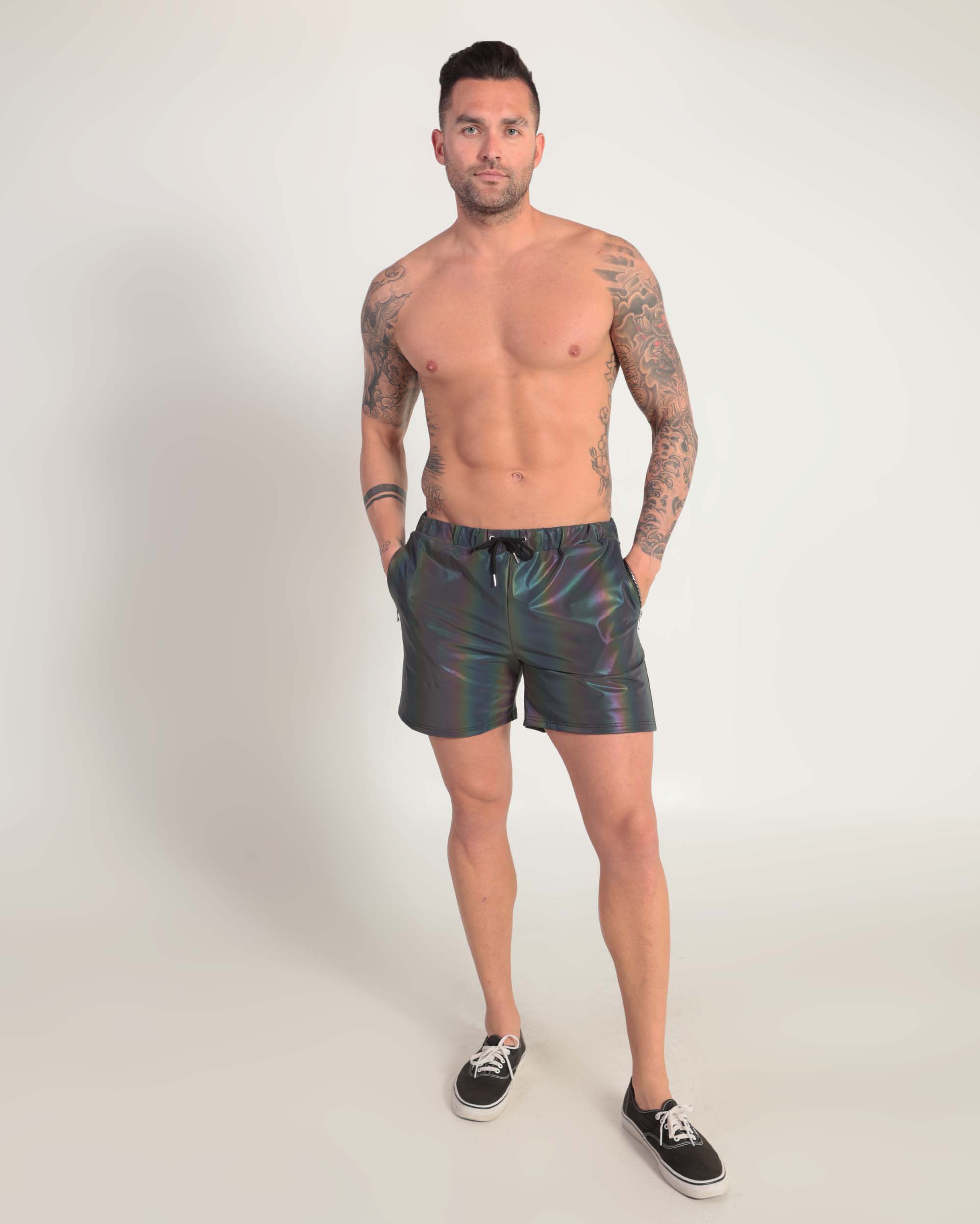 Rainbow Frequency Men's Reflective Shorts-Men
