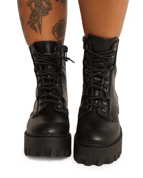 Road to Revenge Lace-Up Platform Boots