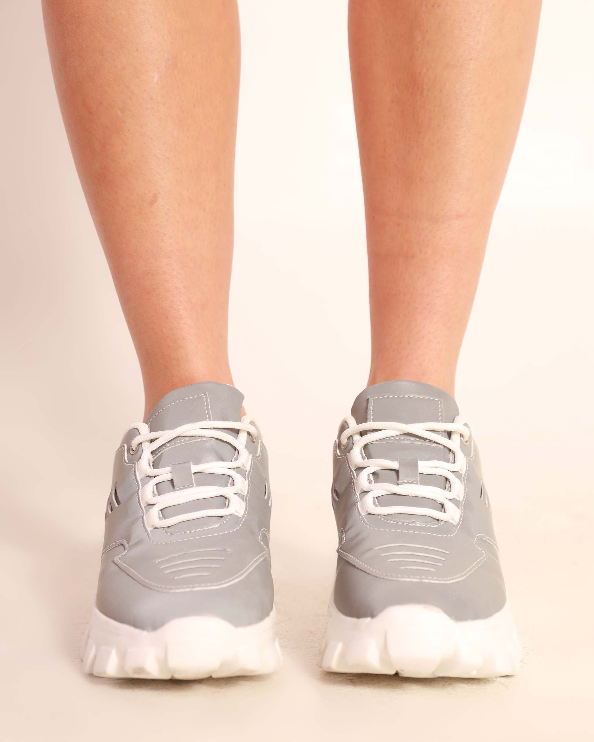 iHeartRaves Dreamy Baby Silver Reflective Sneakers-Silver-Front