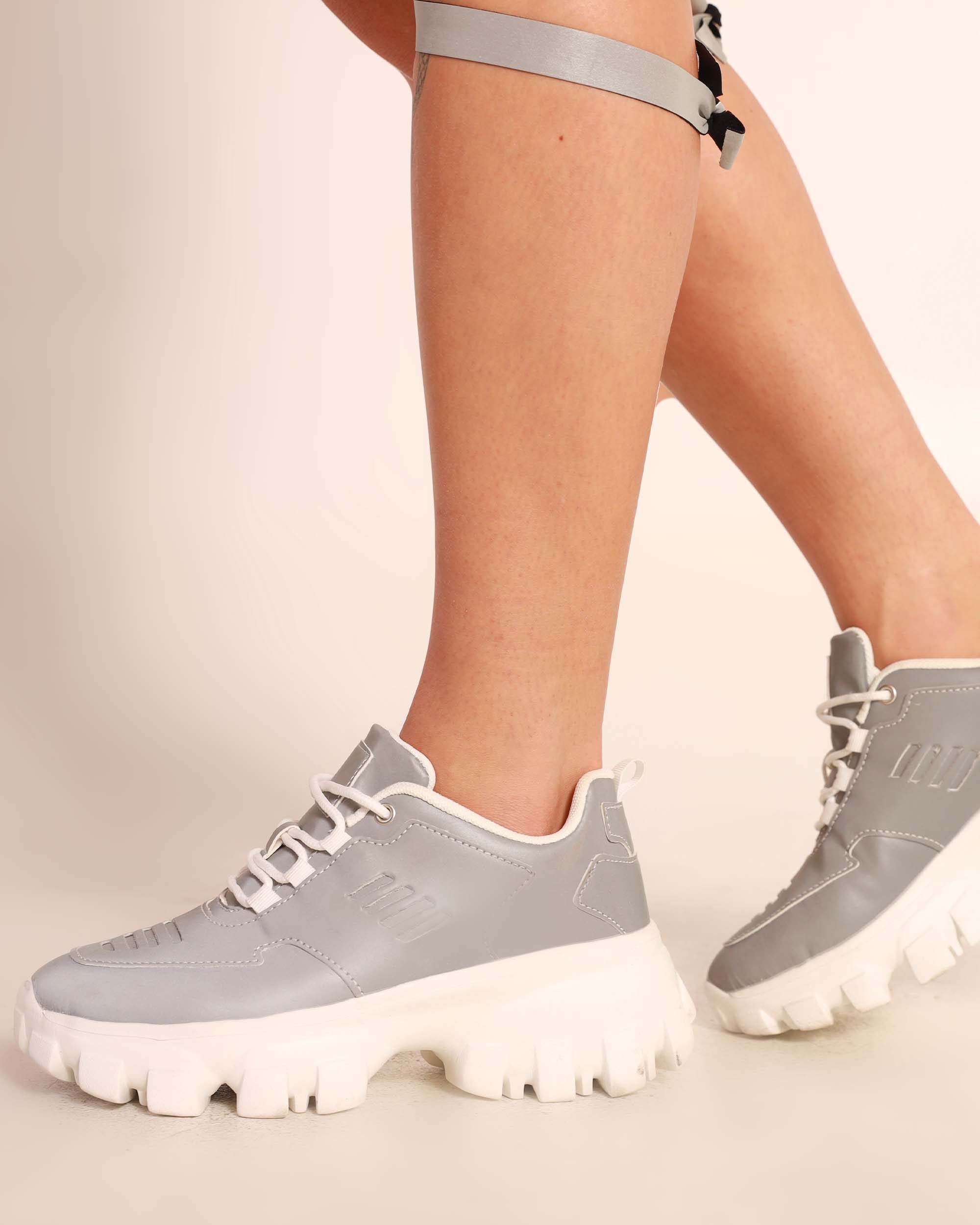 iHeartRaves Dreamy Baby Silver Reflective Sneakers-Silver-Side