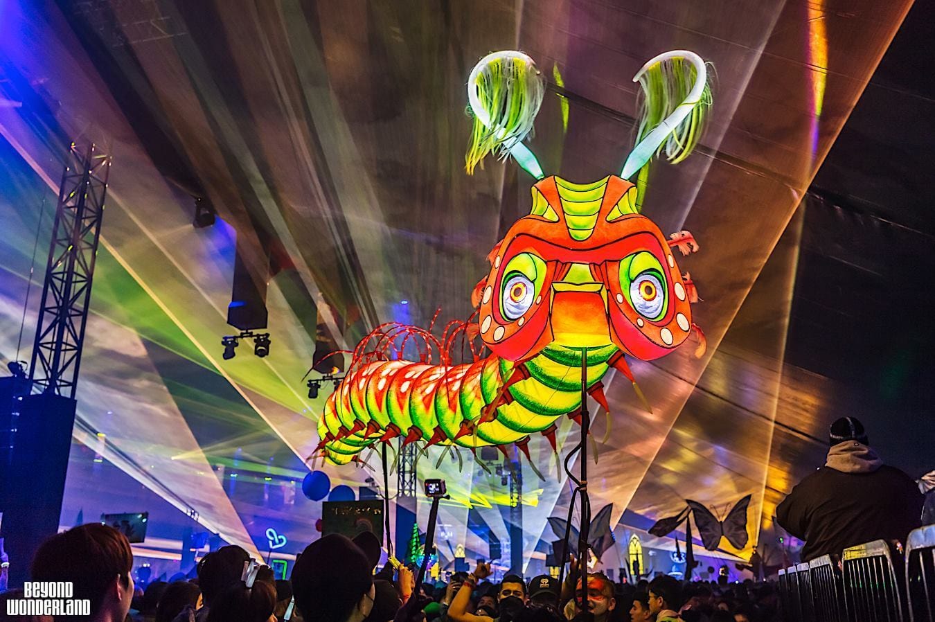 Beyond Wonderland Art Installation: Giant Caterpillar