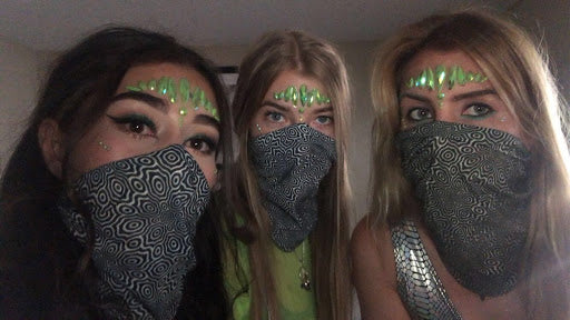 ravers wearing masks