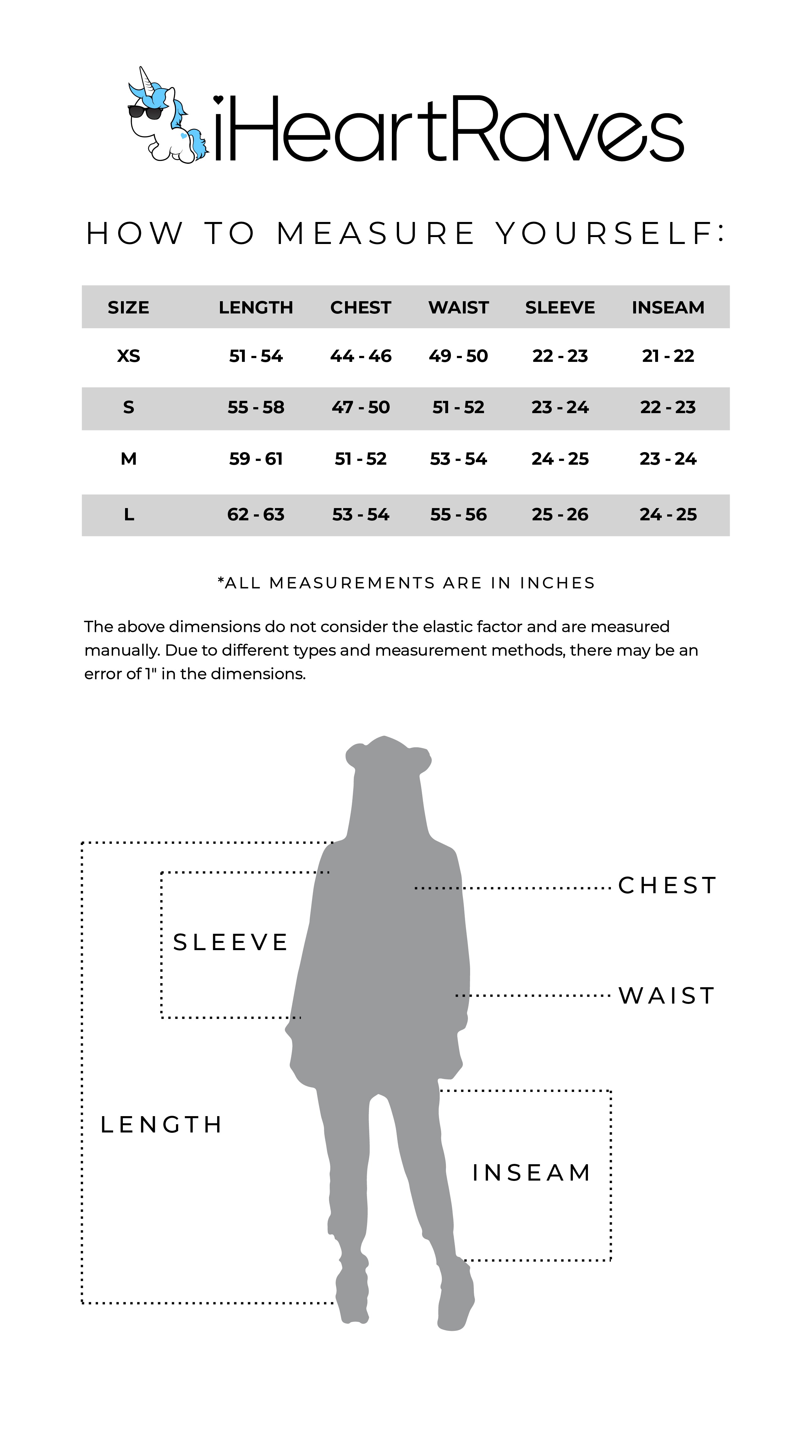 Onesies Size Chart