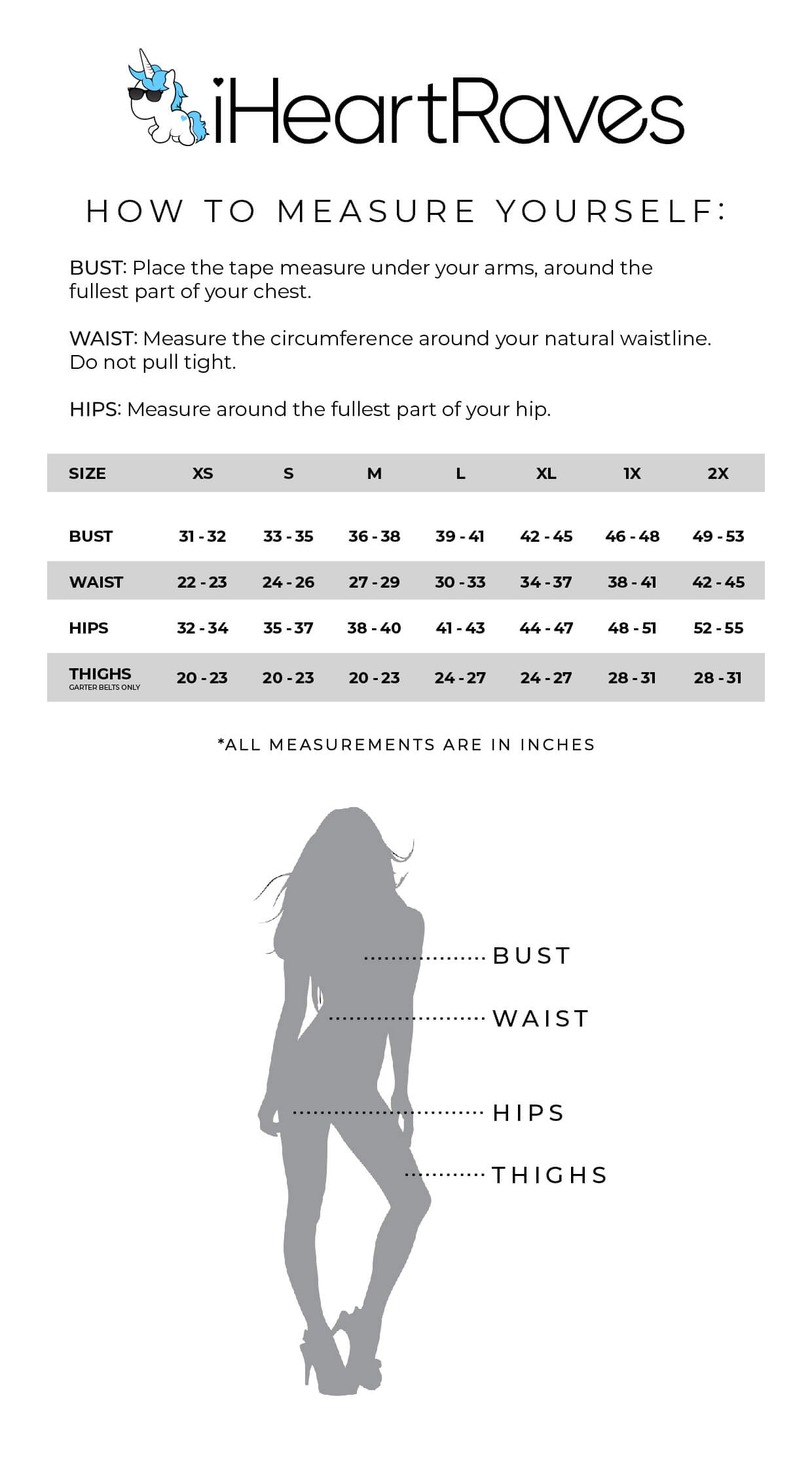 Honeiibeth Size Chart
