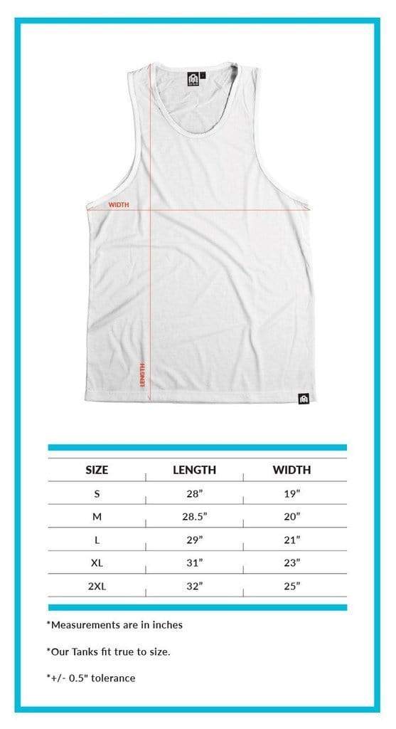 Men's Tank Top Size Chart - iHR & ITAM