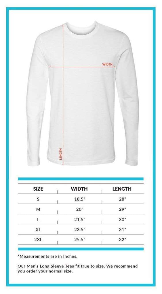 Men's Long Sleeve Size Chart