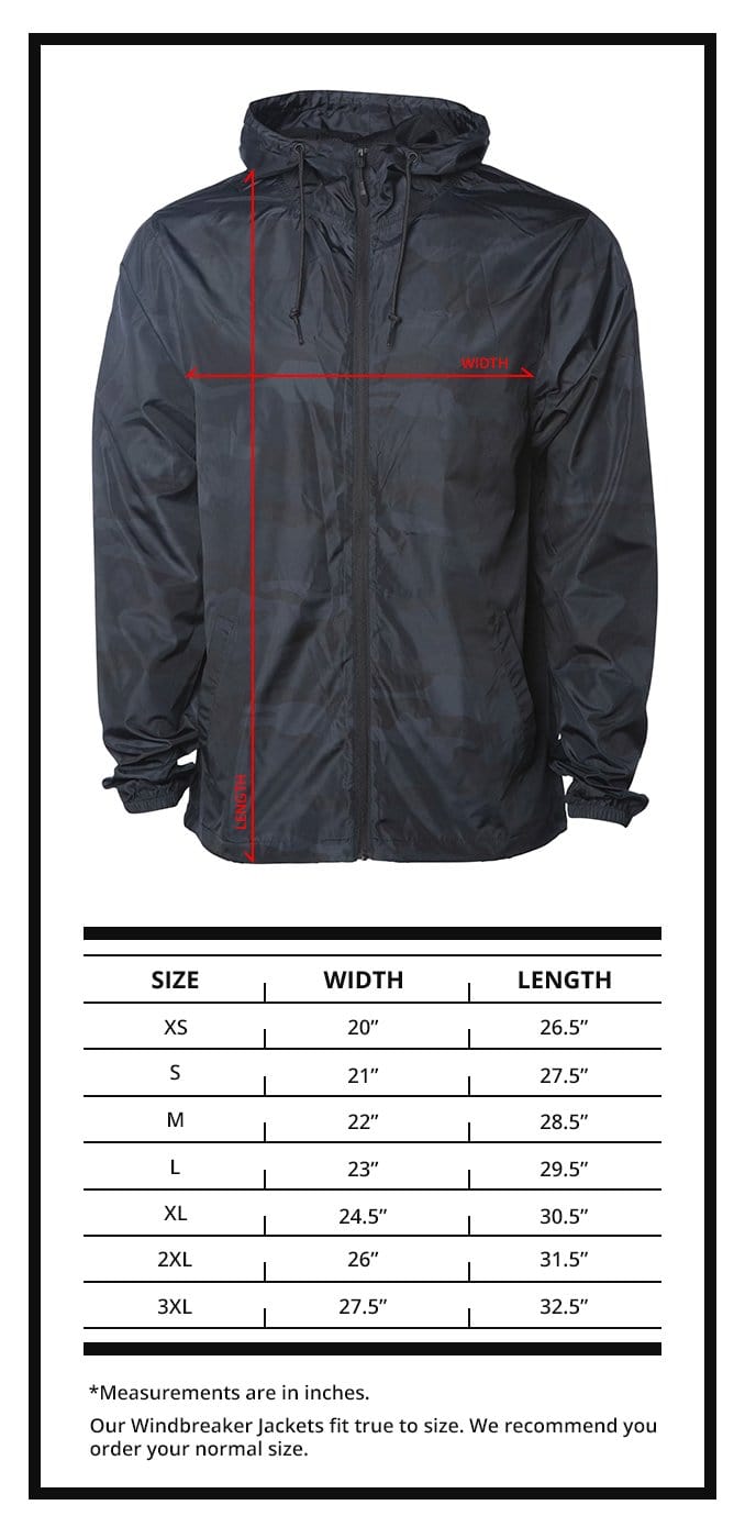 Windbreaker Size Chart
