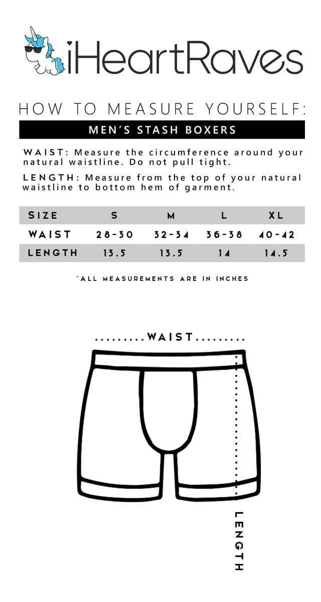 Men's Stash Boxers Size Chart