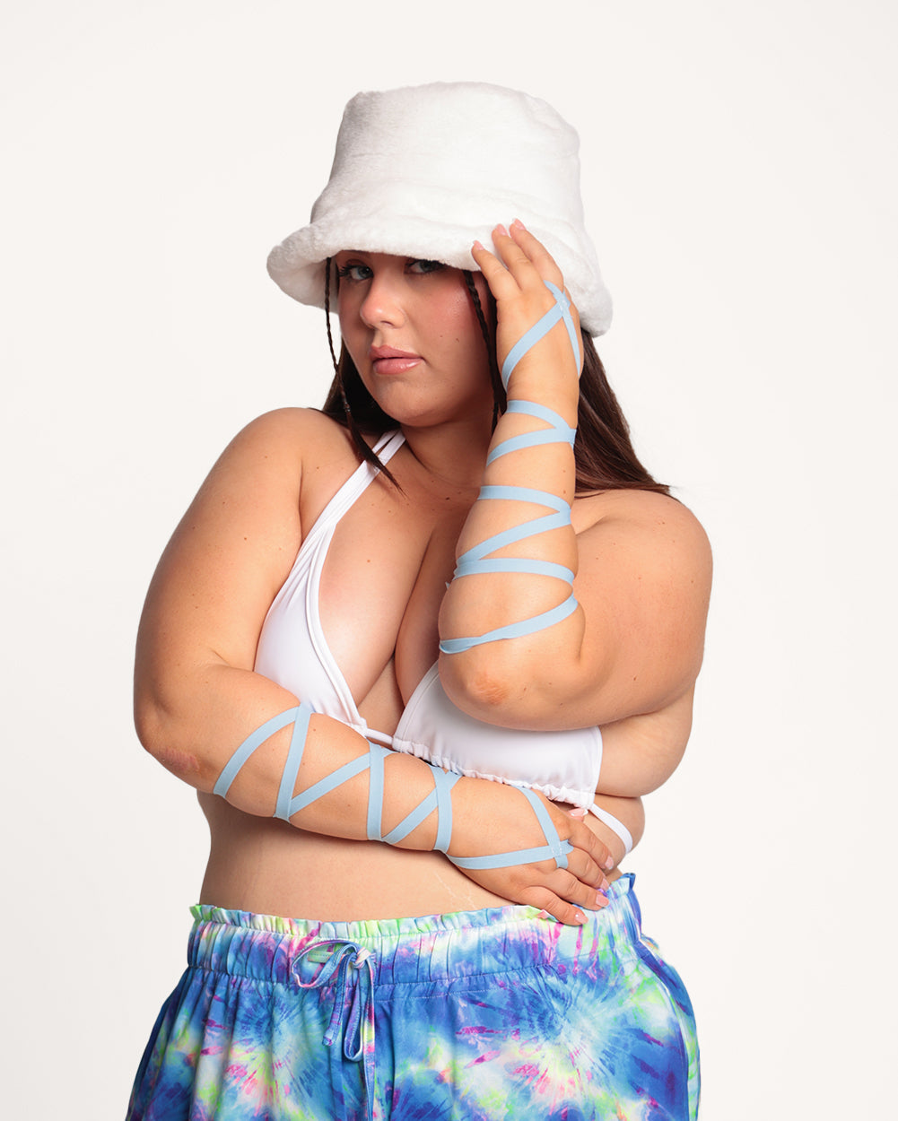 Bombshell Babe Arm Wraps-Baby Blue-Curve1-Side--Milani---1X