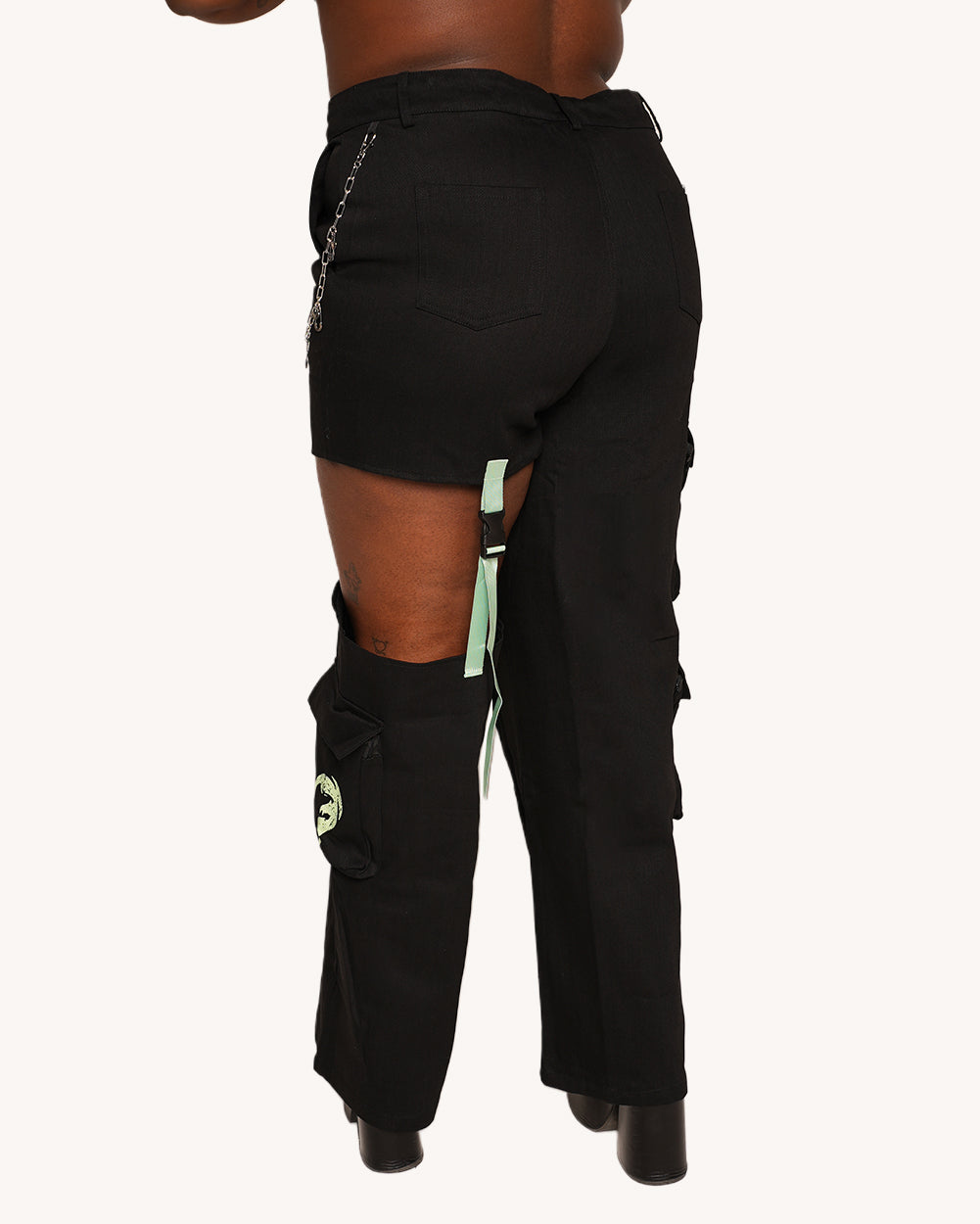 Sunflowerraver x iHR Get Bent Wide Leg Detachable Leg Pants - Image 8