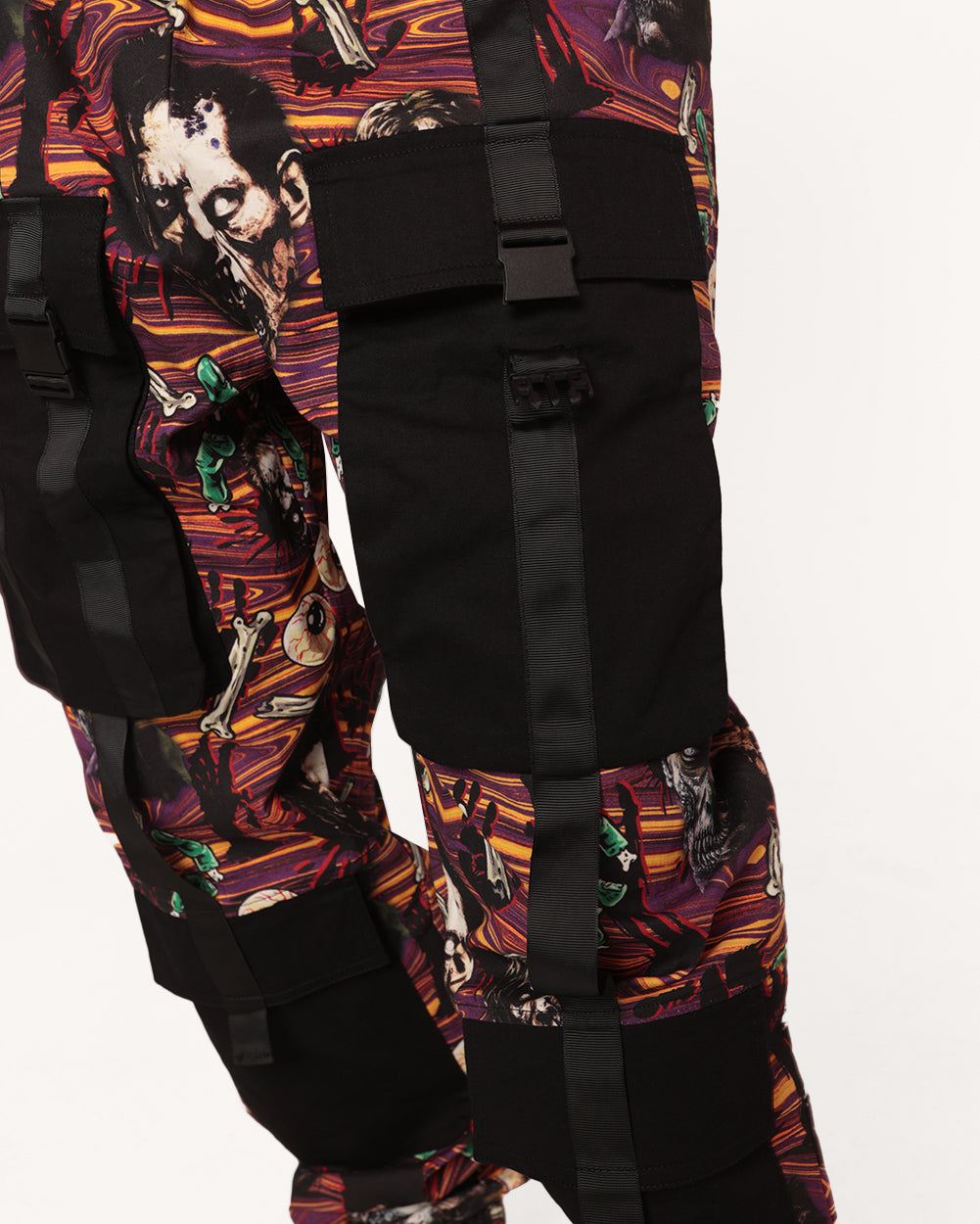 Eternal Decay Zombie Men’s Cargo Pants-Black/Purple-Regular-Detail 2--Aden---L