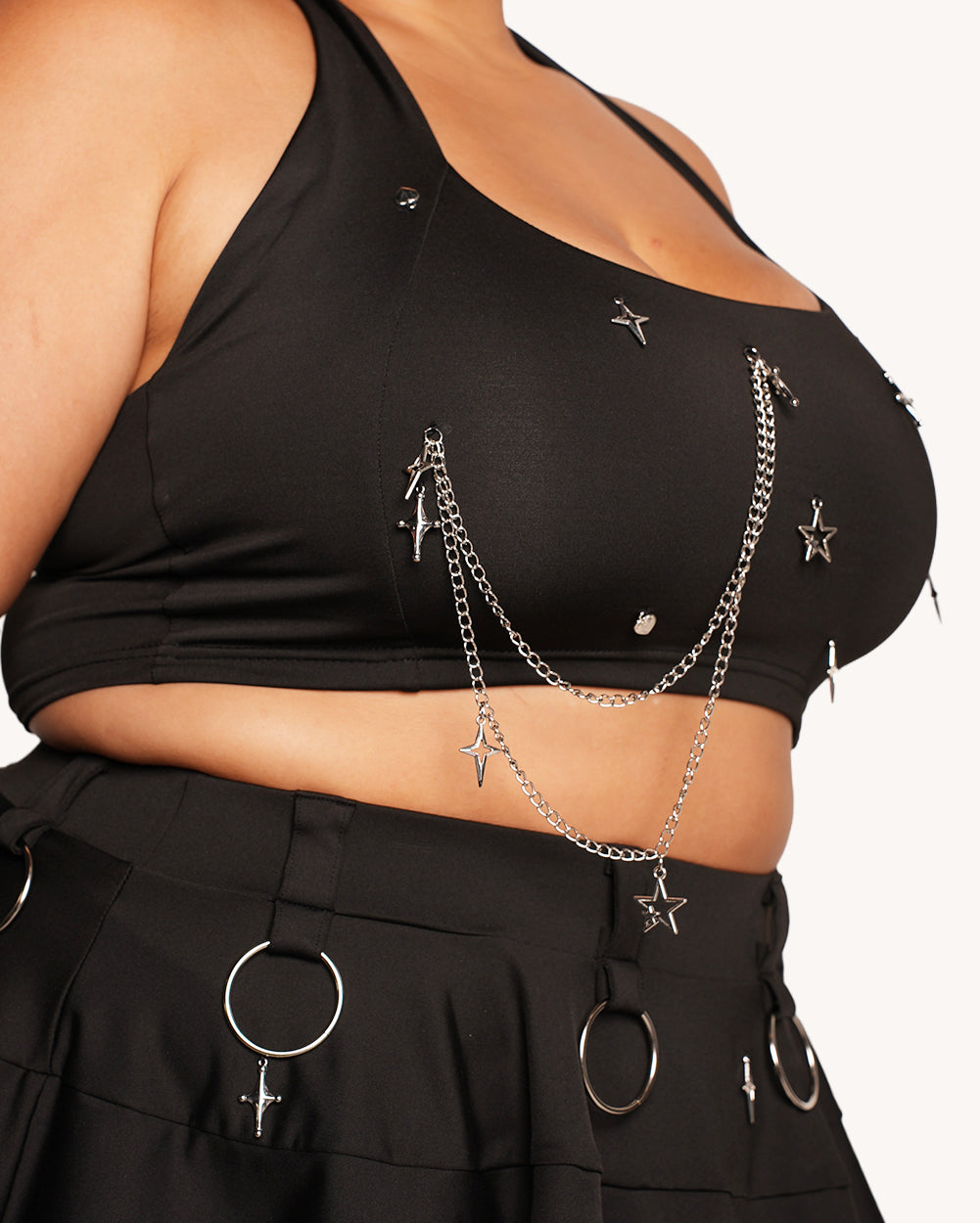 1-800 Techno Grl Halter Top with Arm Warmers - Image 37045025996983