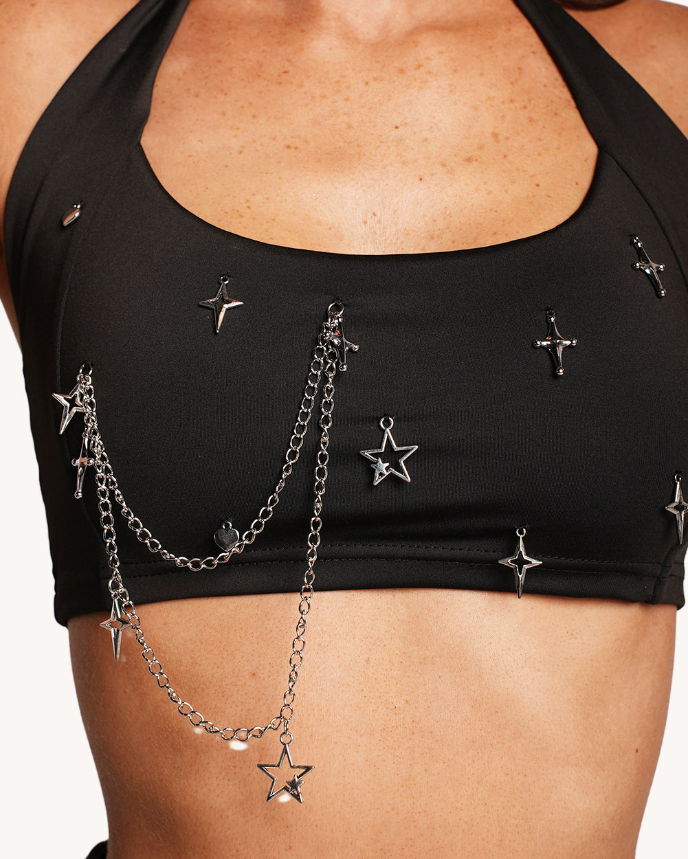 1-800 Techno Grl Halter Top with Arm Warmers - Image 37045025898679