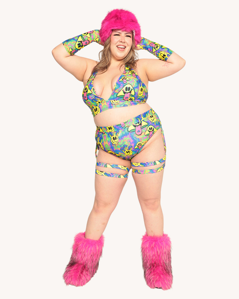 Welcome to Trippyland Halter Top with Sleeves - Image 34813794549943