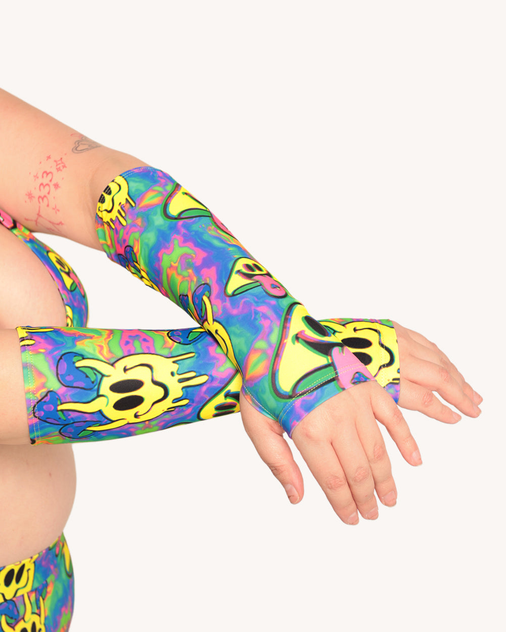 Welcome to Trippyland Halter Top with Sleeves - Image 34813794582711