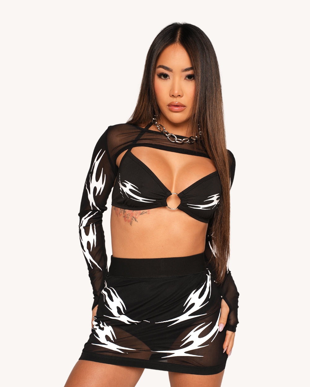 Coded in Chaos Reflective Ultra Crop Top - Image 2