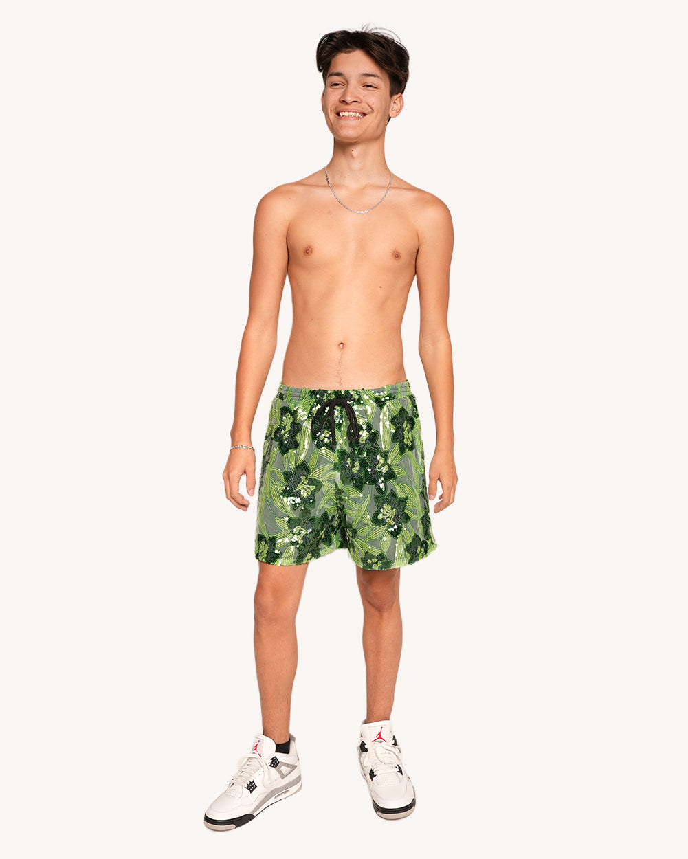 Fairytale Forest Floral Sequin Shorts - Image 34866170364087