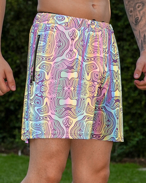 Twisted Reality Purple Rainbow Reflective Shorts – iHeartRaves