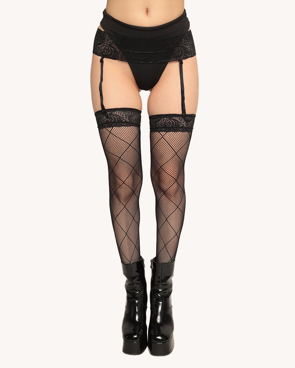 Midnight Kiss Suspender Tights - Image 32231948812471