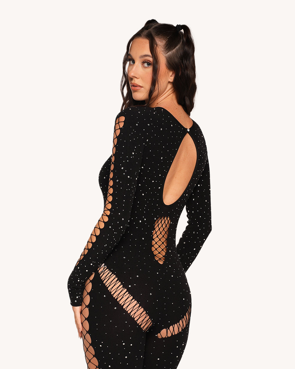 365 Party Grl Rhinestone Long-Sleeve Jumpsuit - Image 34586925695159