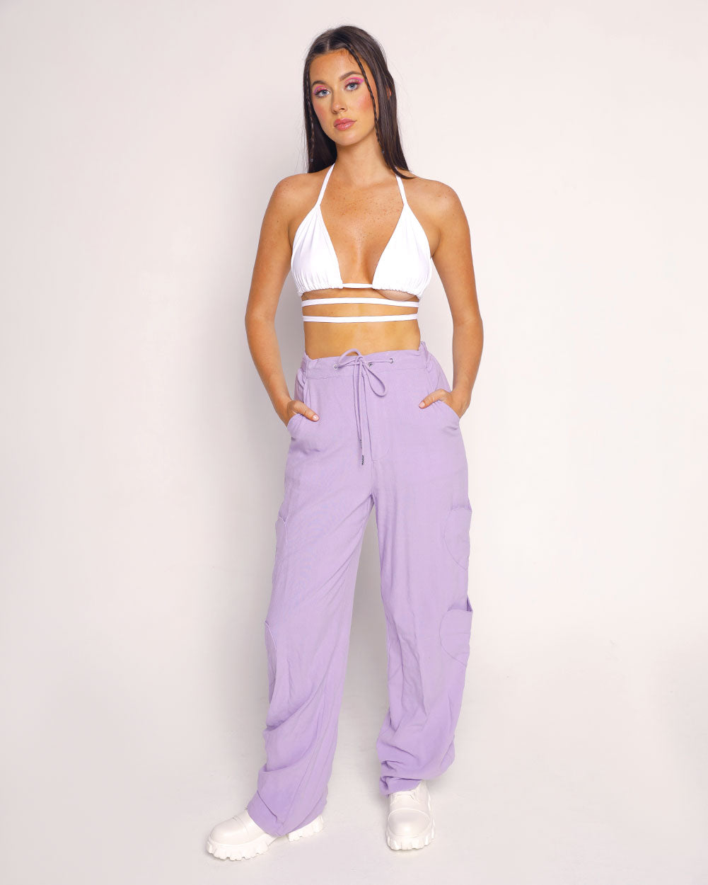 Lover Girl Parachute Pants With Heart Shaped Pockets-Lavender-Regular-Full--Sarah2---S