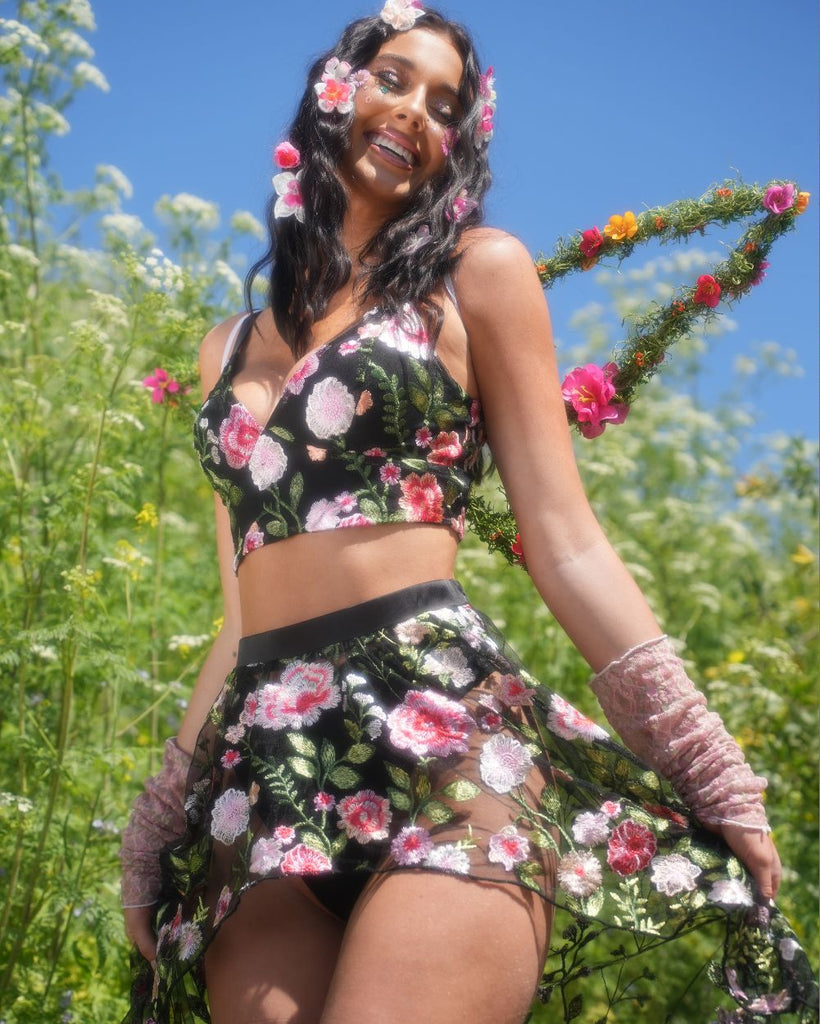 Forest Nymph Floral Bra Top-Black/Pink-Regular-Lifestyle--Sarah2---S