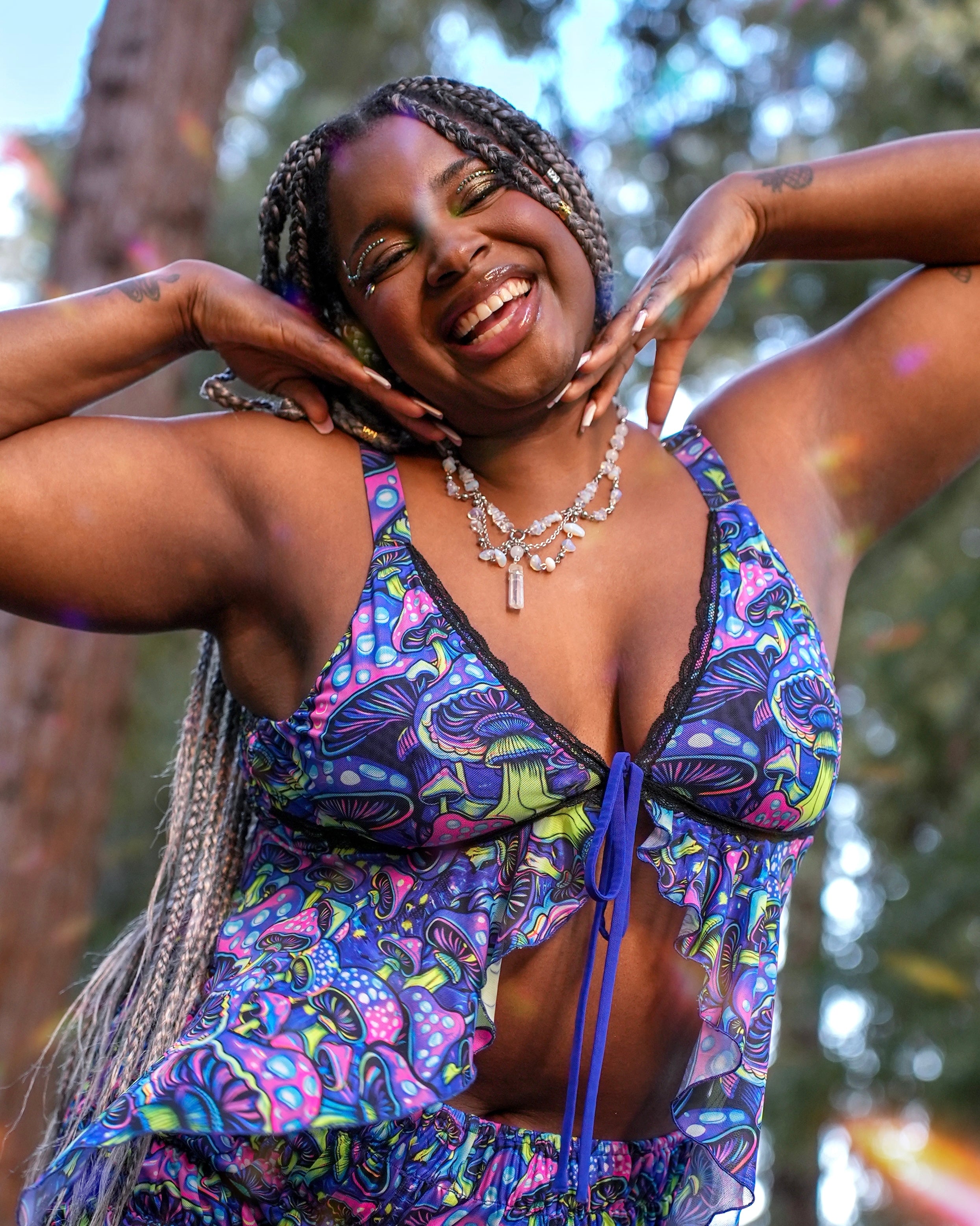 Glowshroom Ruffle Halter Top - Image 3