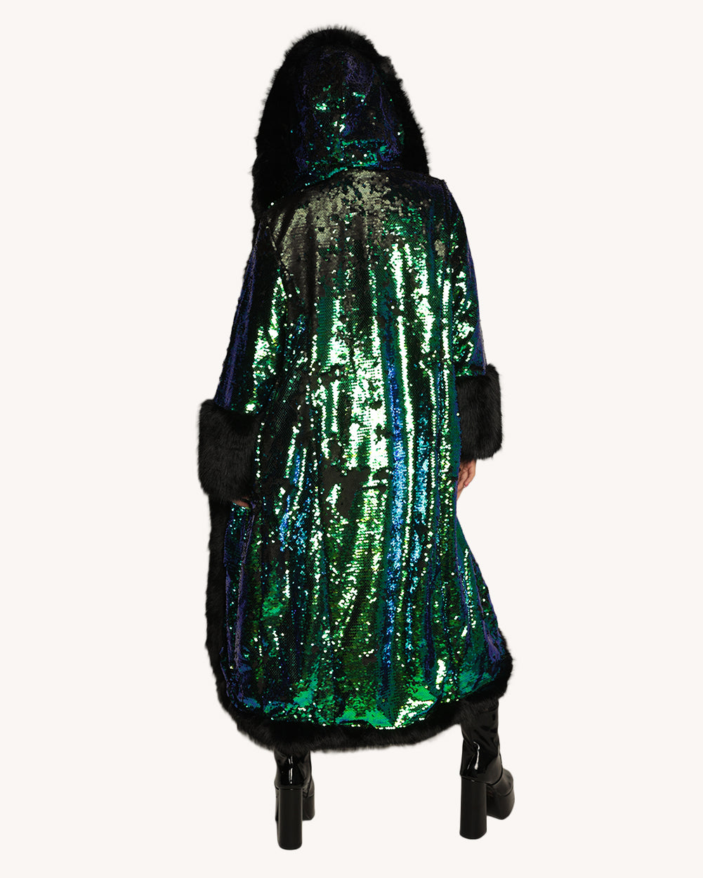 Ocean Moon Sequin Fur Coat - Image 1