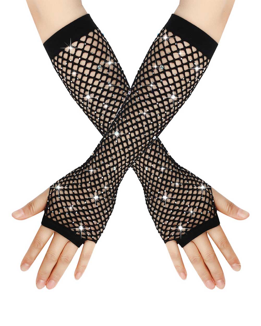 Glitterbust Arm Warmers-Black-Front