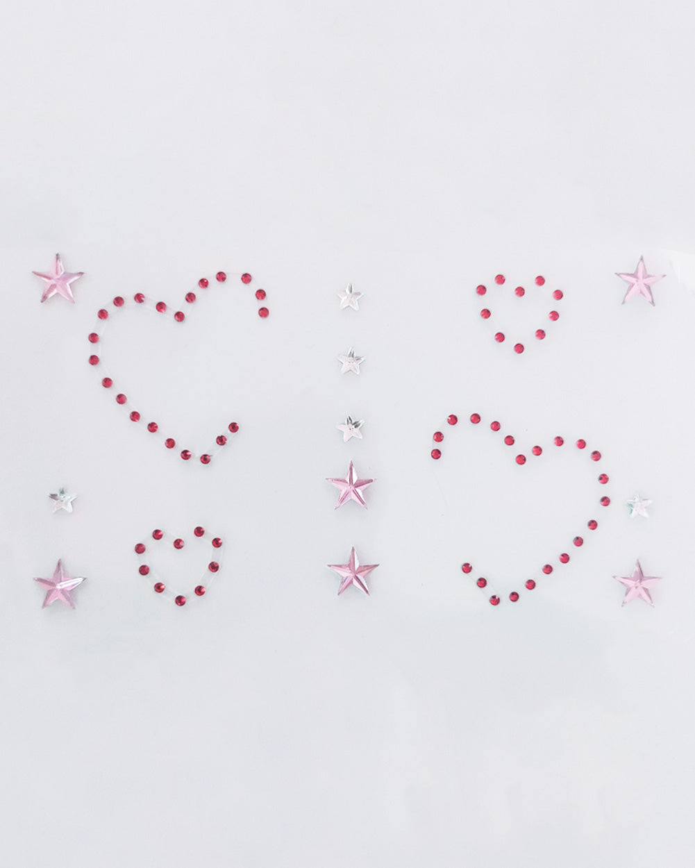 Luv It Here Heart and Star Body Stickers-Pink/Red-Front
