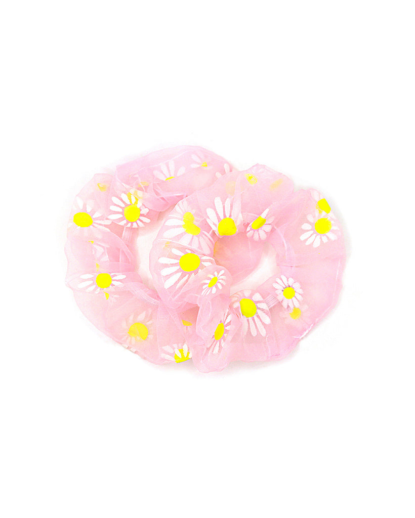 Celestial Calling Floral Pair Scrunchies-Pink-Full--Model---S