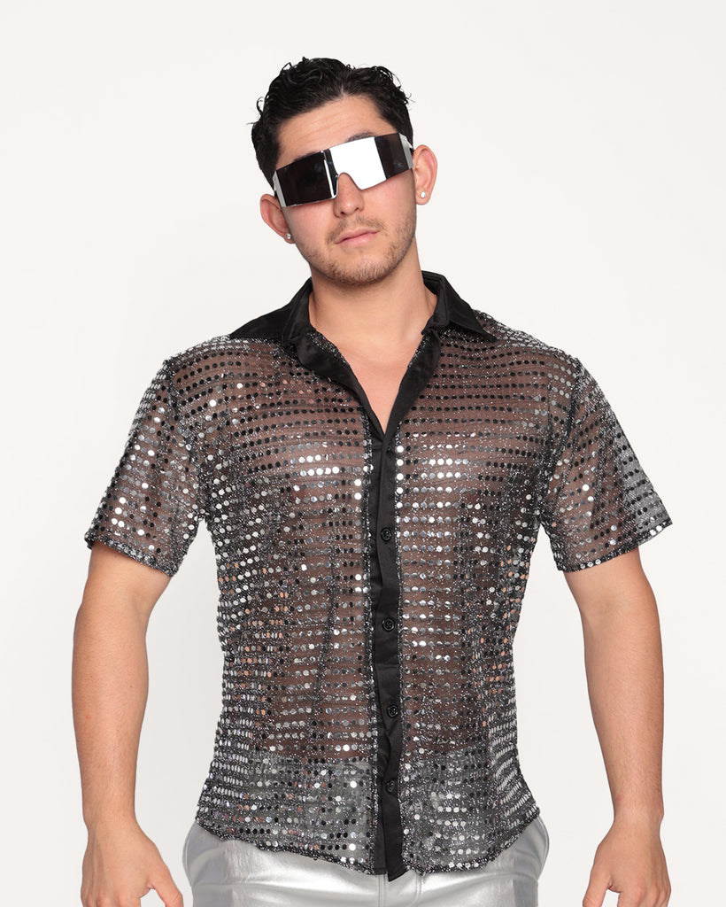 Disco Explosion Top-Black/Silver-Regular-Front--Eric2---L