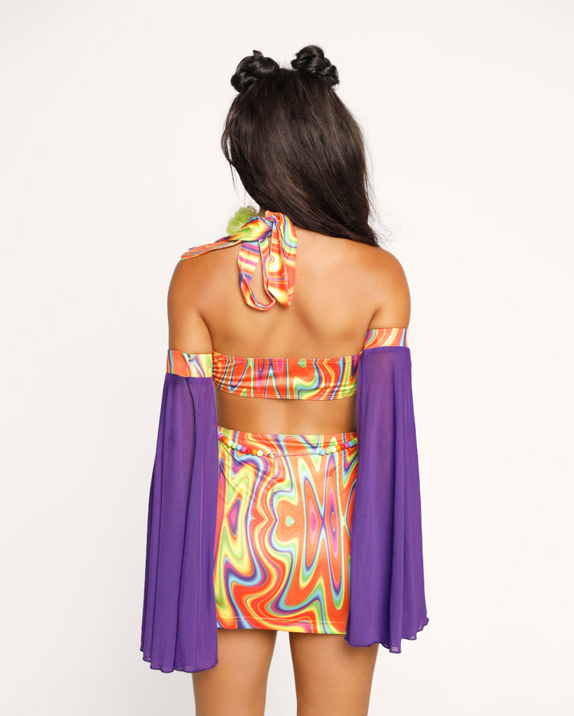 Get Trippy Dress-Orange/Pink/Purple-Regular-Back--Chloe---S