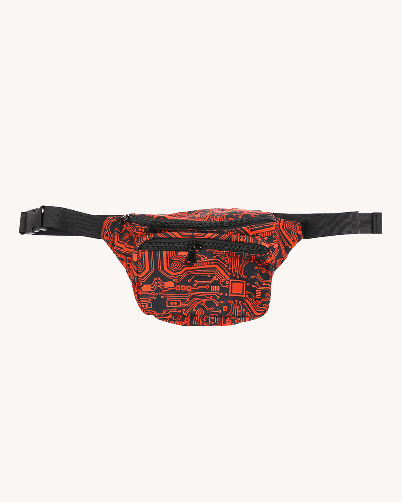 Electro Techno Fanny Pack-Black/Orange-Regular-Front--Model---S