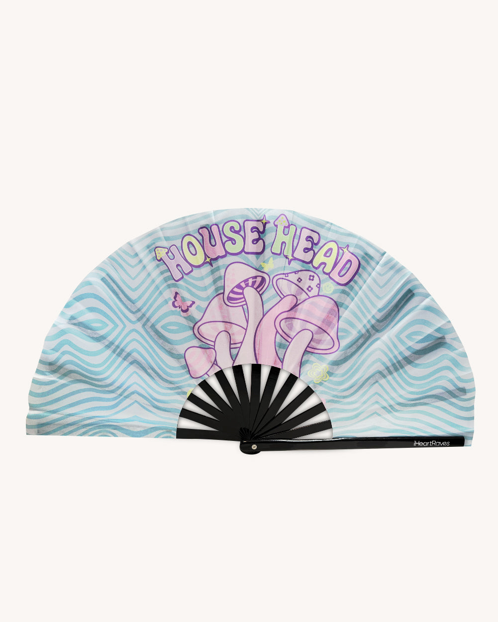 Proud House Head Hand Fan-Blue/Pink-Regular-Front--Model---S