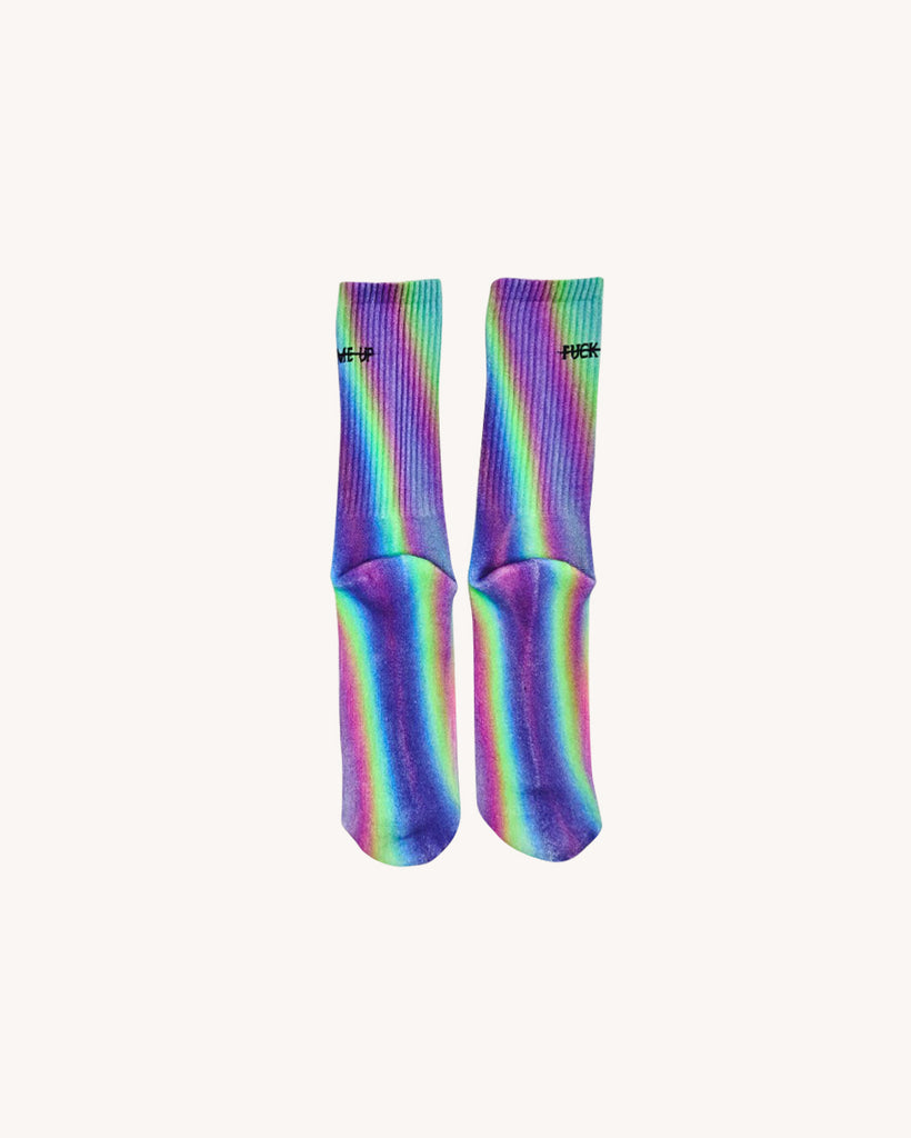 Alison Wonderland x iHR FMU 2-Pack Socks-Rainbow-Regular-Front 3--Model---S