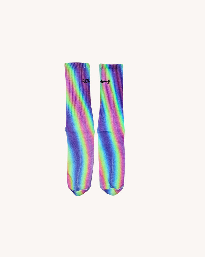 Alison Wonderland x iHR FMU 2-Pack Socks-Rainbow-Regular-Front 4--Model---S