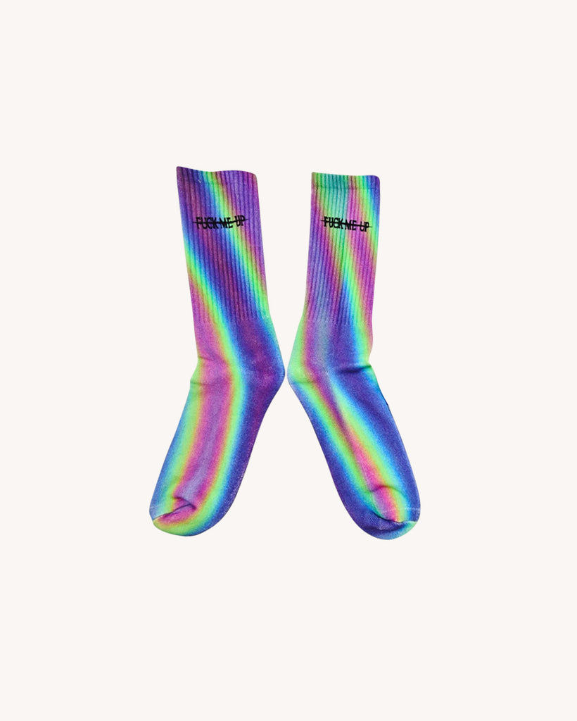 Alison Wonderland x iHR FMU 2-Pack Socks-Rainbow-Regular-Front--Model---S